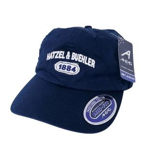 Hatzel and Buehler Cotton Canvas Adjustable Cap by AHEAD USA Navy Blue NWT